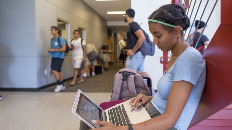 student on laptop