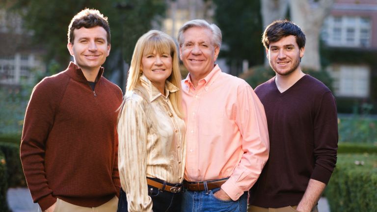 The Callahans family, Cody, Jean, Chris and Casey, on Knoles Lawn