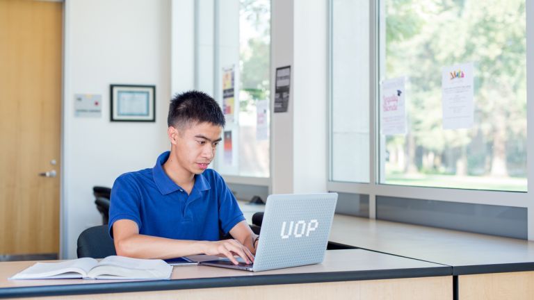 student with laptop