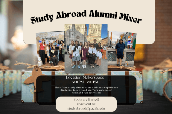 banner depicting study abroad alumni mixer 