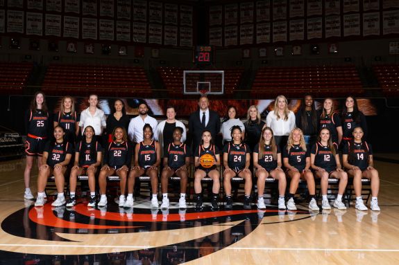 Pacific women's basketball team photo