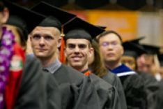 students at commencement