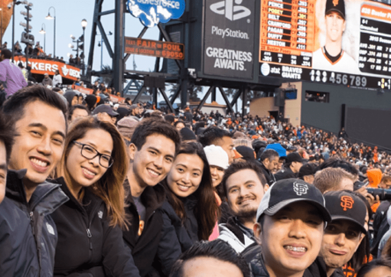 students at a baseball game