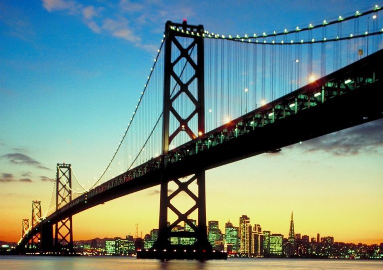 Bay Bridge at dusk