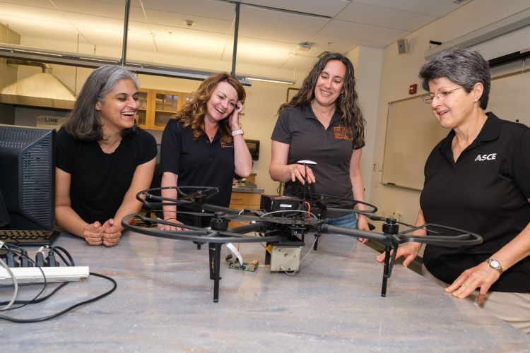 Dean and three engineering department chairs