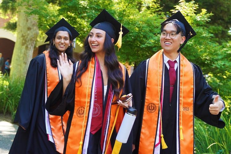 students at graduation