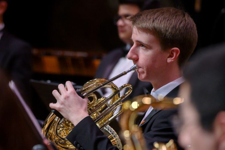 Braydon Ross tied for first in a national college horn competition