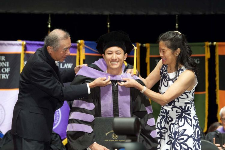 Student being honored at Commencement