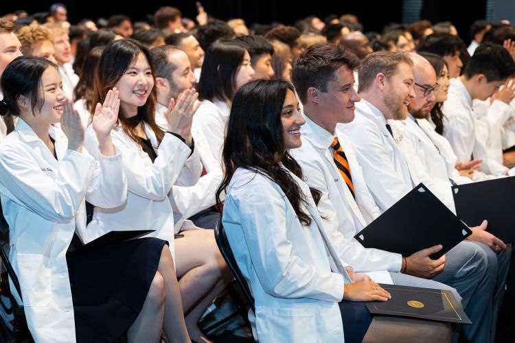 Students after reciting oath at White Coat Ceremony