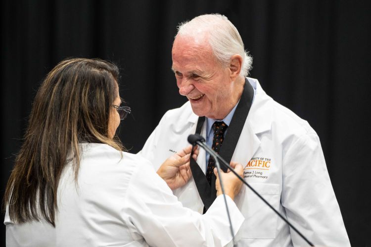 Alumnus Jack Schlegel at the Doctor of Pharmacy White Coat Ceremony