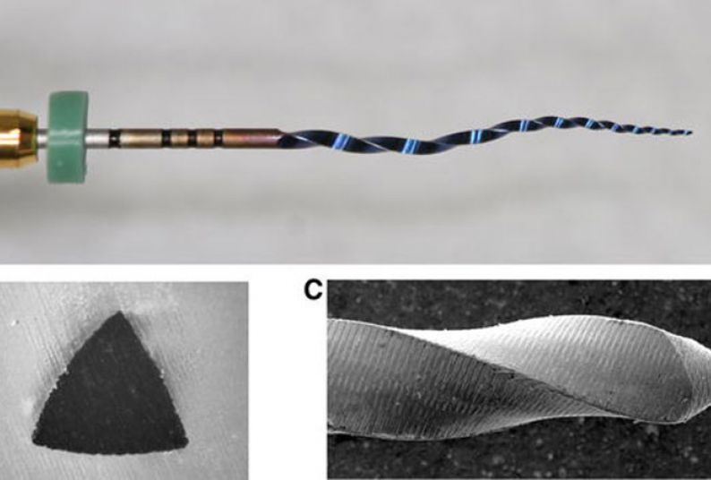 Overview of the TRUShape instrument in light microscopic and scanning electron microscopic imaging. a Instrument with apical size #20. Note the significant s-curve. b Cross-section approximately 3 mm from the tip. c Tip configuration.