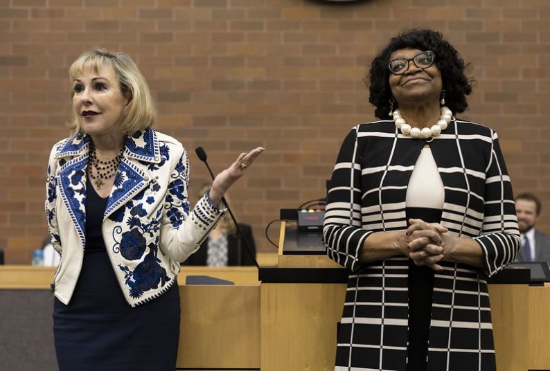 The Hon. Consuelo M. Callahan and the Hon. Johnnie B. Rawlinson answered questions from McGeorge School of Law students after the hearing.