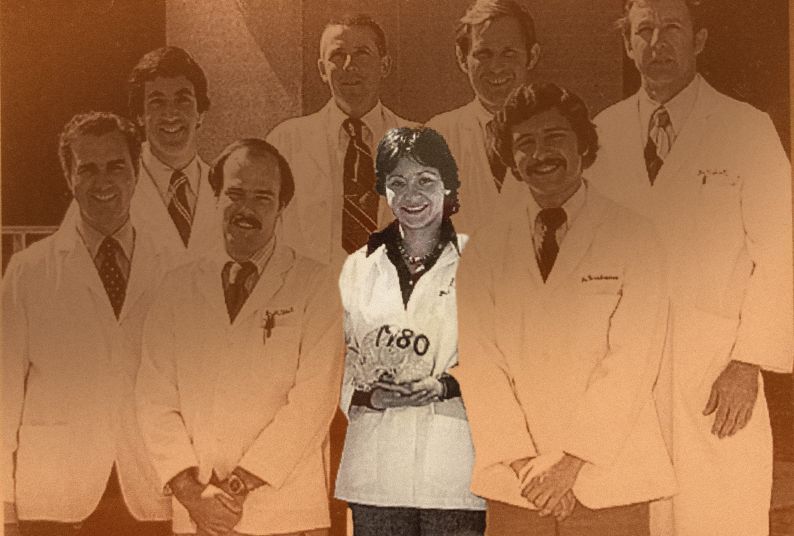 Dr. Maryse Aubert, pictured with her classmates in 1980, has created an endowed scholarship for dental students.