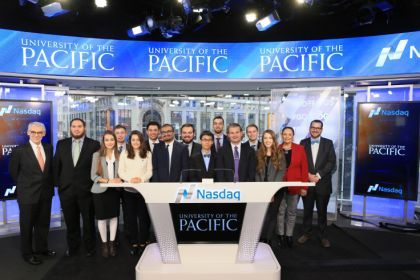 Pacific students at Nasdaq