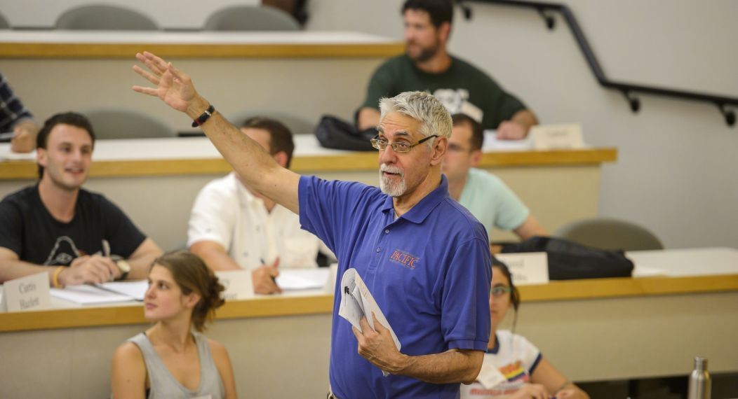 law professor in classroom with students