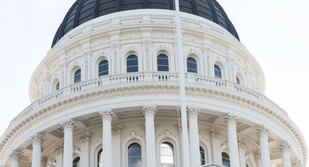 Capitol with flag