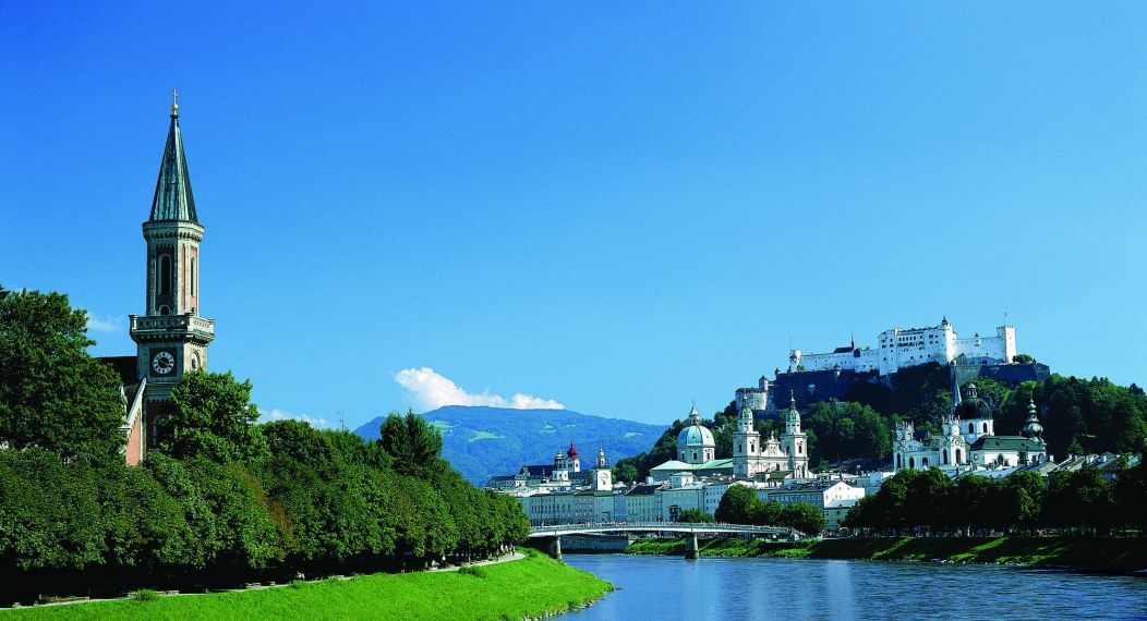 the river running through salzburg, austria