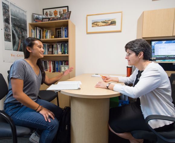 faculty advisor with student