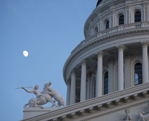 the capitol building at dusk