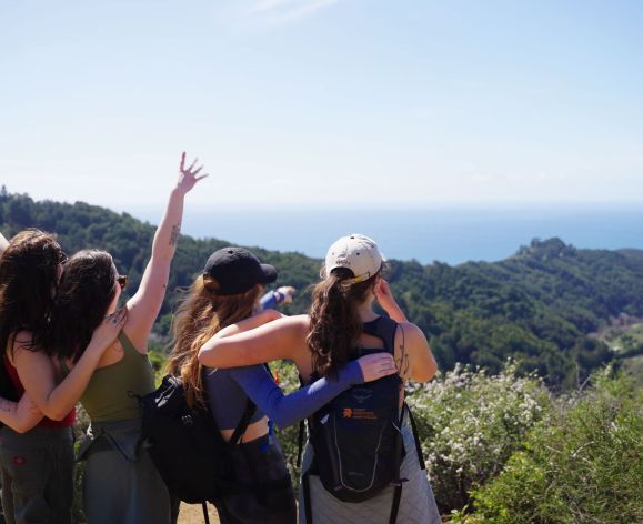 Pacific students look at the scenery at Big Sur