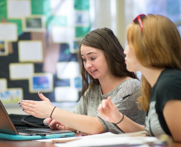 Students writing